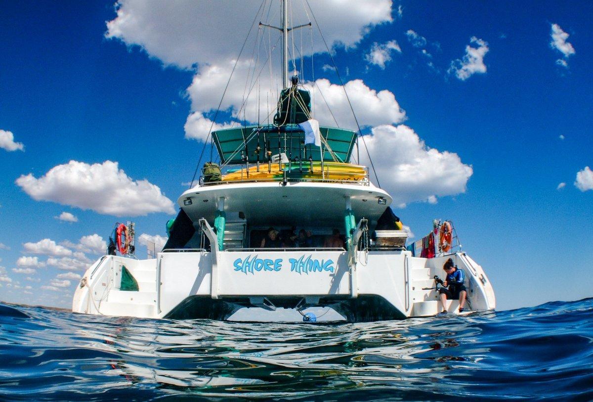 Sail Ningaloo Live aboard charter sailing catamaran