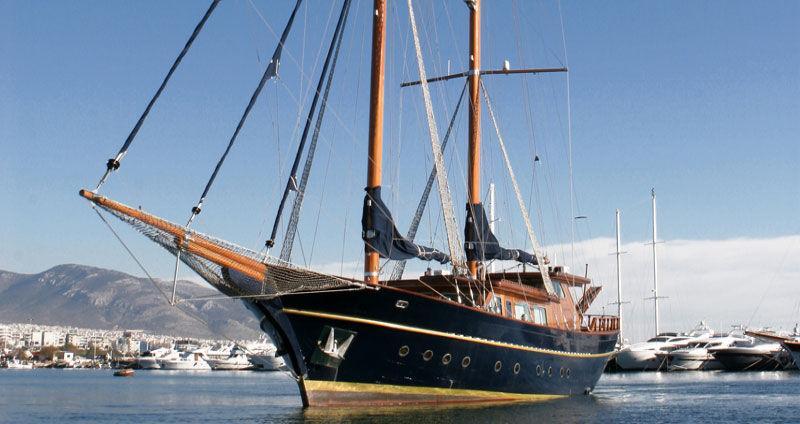 Custom wooden motor sailer 35m.